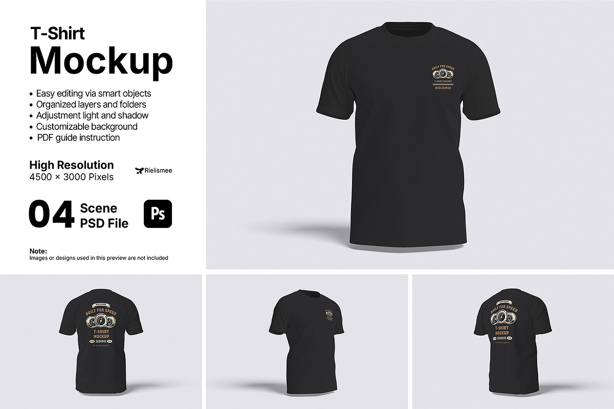 T-Shirt Mockup Bundle Set, a Shirt Mockup by Rielismee (Photo 1 of 5)