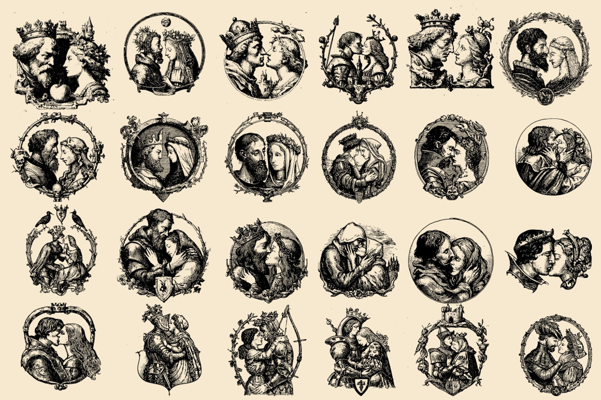 Medieval Love illustrations, a Decorative Illustration by Nocturnal Wolf (Photo 7 of 16)