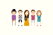 54 Vector Pixel Art characters, a Person Illustration by chewkotski (Thumbnail 3 of 8)