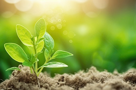 Green plant growing in soil with bokeh background, Ecology conce, an Arts & Entertainment Photo by AS photostudio