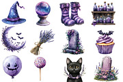 Watercolor Lavender Halloween, an Illustration by Designworld (Thumbnail 4 of 5)