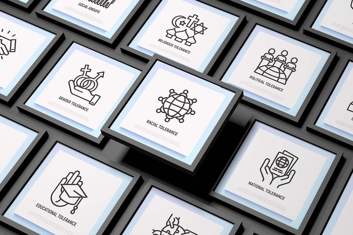 Tolerance | 16 Thin Line Icons Set, a Solid Icon by Alex Blogoodf (Photo 2 of 11)