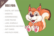 Cute Cartoon Squirrel. T-Shirt, PNG, an Animal Illustration by KENO Mascots (Thumbnail 4 of 5)