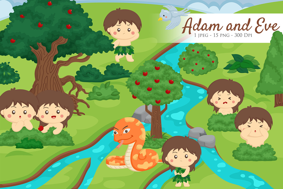 Adam and Eve Bible Story collection, an Illustration by Peekadillie Art (Photo 1 of 3)