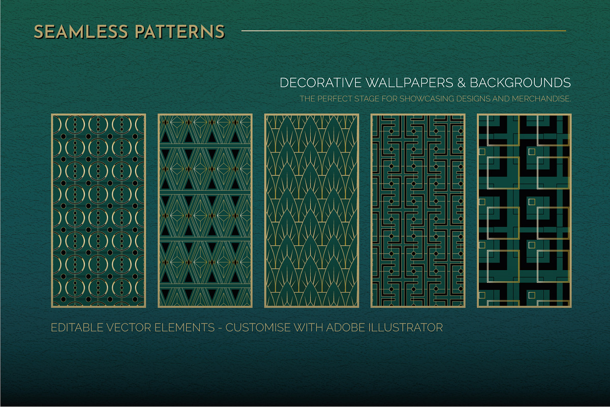 Art Deco Graphics Collection Vol 2, a Decorative Illustration by Wingsart Studio (Photo 9 of 11)
