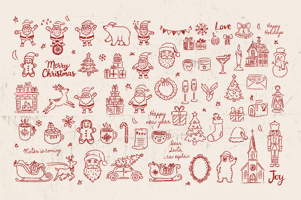 Hand Drawn Whimsical Christmas Icon, an Outline Icon by Baleee (Photo 3 of 7)