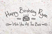 Happy Birthday Ryan - Handwritten, a Script Font by dexsarharryfonts (Thumbnail 1 of 5)