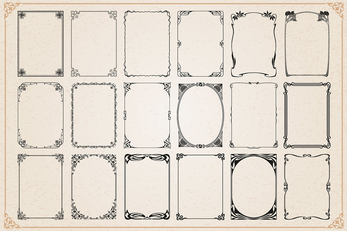 Decorative frames and borders set #1, an Object Graphic by Digiselector Design Goods (Photo 3 of 7)