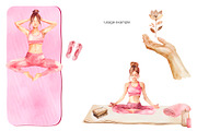Watercolor yoga clipart. Yoga poses, a Healthcare Illustration by Art and Funny (Thumbnail 5 of 8)