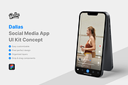 Dallas - Social Media App UI Kit, an UI Kit Template by iDoodle Studio (Thumbnail 1 of 4)