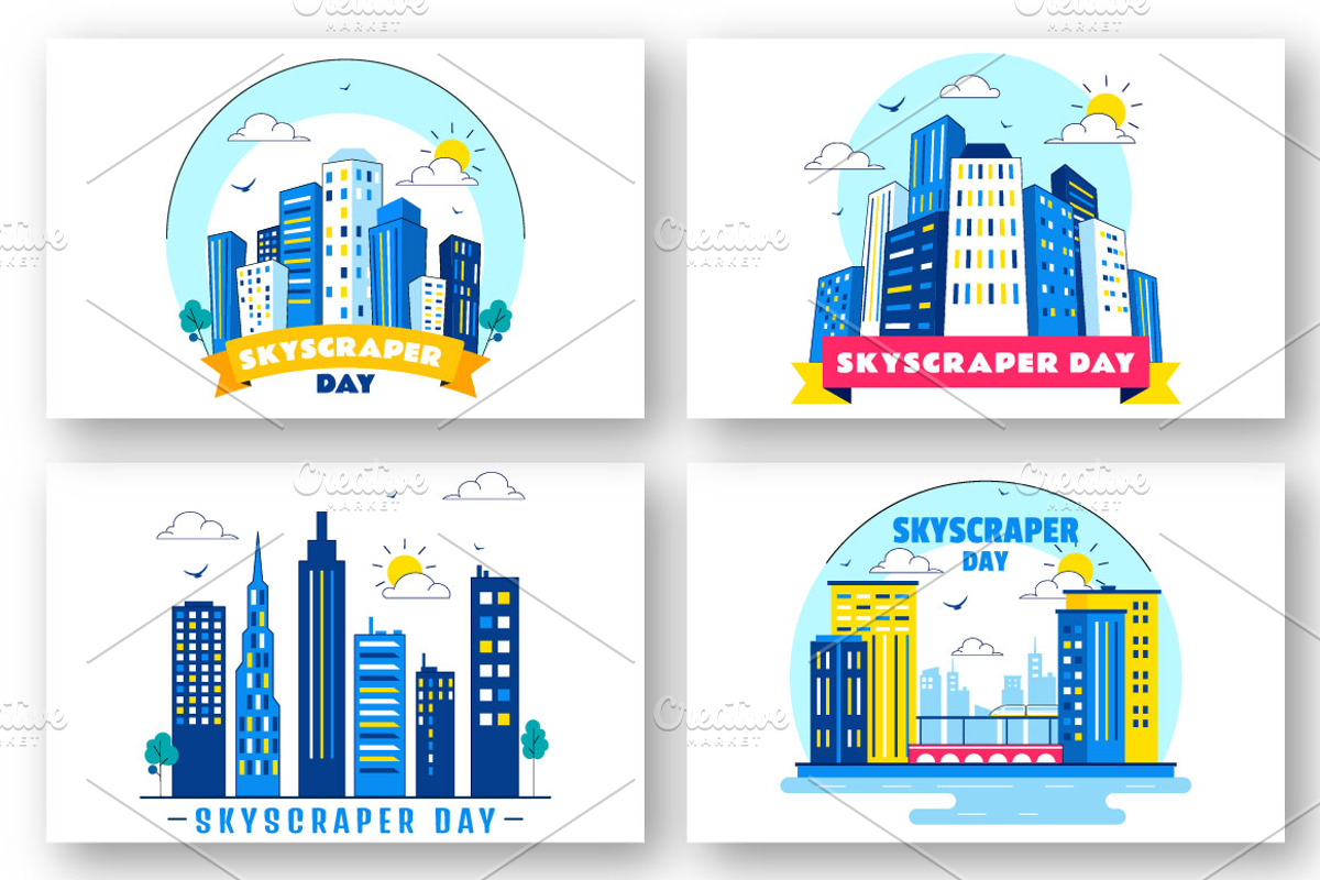 10 Skyscraper Day Illustration, an Object Illustration by denayunebgt (Photo 3 of 4)