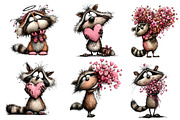 Whimsical Valentine Raccoon Clipart, an Illustration by Dream Creation (Thumbnail 6 of 7)