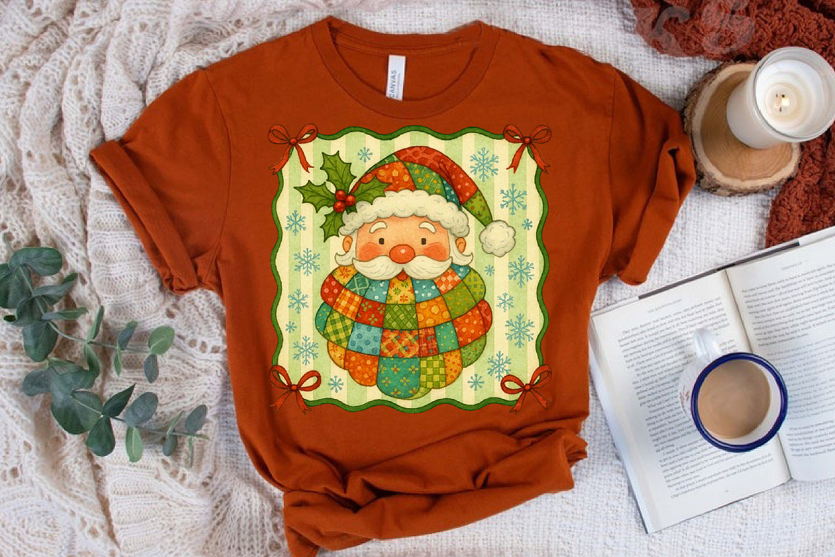 Vintage Santa Claus Face Patchwork P, an Illustration by Libby Wishes (Photo 7 of 8)