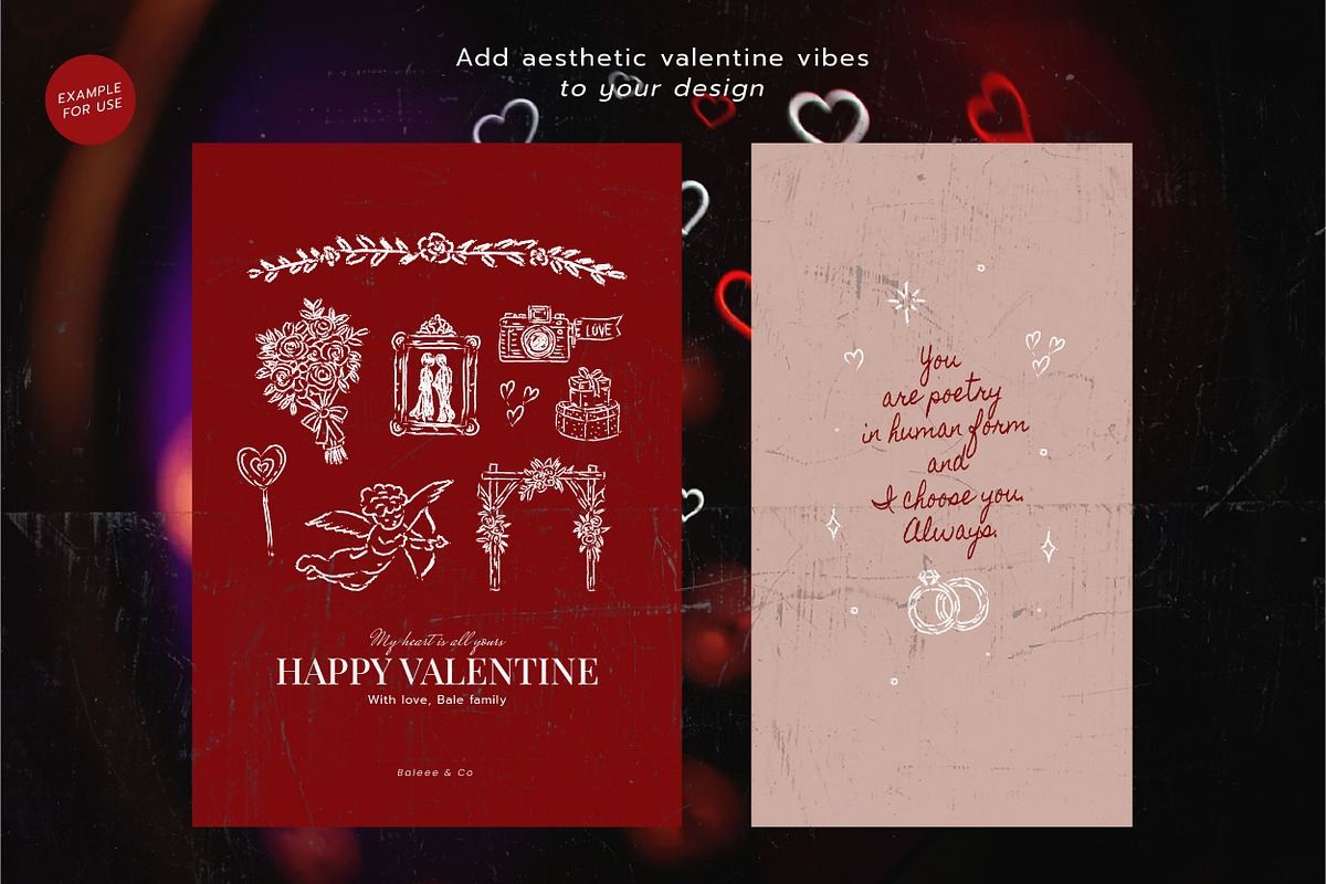 Hand Drawn Valentines Clipart Bundle, an Outline Icon by Baleee (Photo 8 of 15)