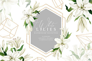 White Lilies Watercolor Set