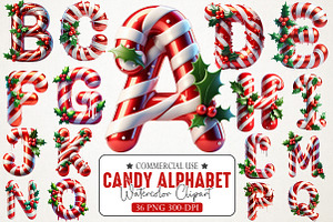 Candy Cane Christmas Alphabet, an Illustration by RobertsArt