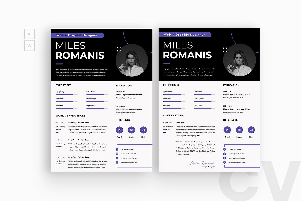 Simple Resume CV, a Resume Template by iDoodle Studio