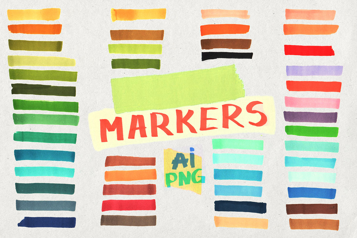 Marker brushes strokes VECTOR preview 2