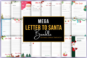 Mega Letter to Santa Bundle Canva, a Stationery Template by Mustafiz