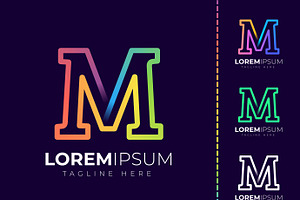 Initial letter m logo design
