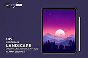 Procreate Landscape Stamp Brushes, a Brush Add-On by MISTstudioDesign (Thumbnail 1 of 11)
