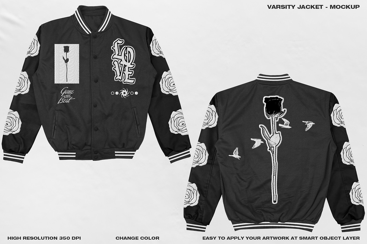 Varsity Jacket - Mockup, a Hoody Mockup by DaldSgh (Photo 2 of 21)
