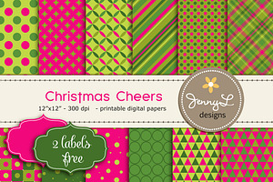 Christmas Digital Papers, a Pattern Graphic by JennyL Designs