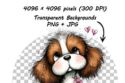 Whimsical Dogs Floral Clipart Spring, a Graphic by one-touch (Thumbnail 18 of 19)