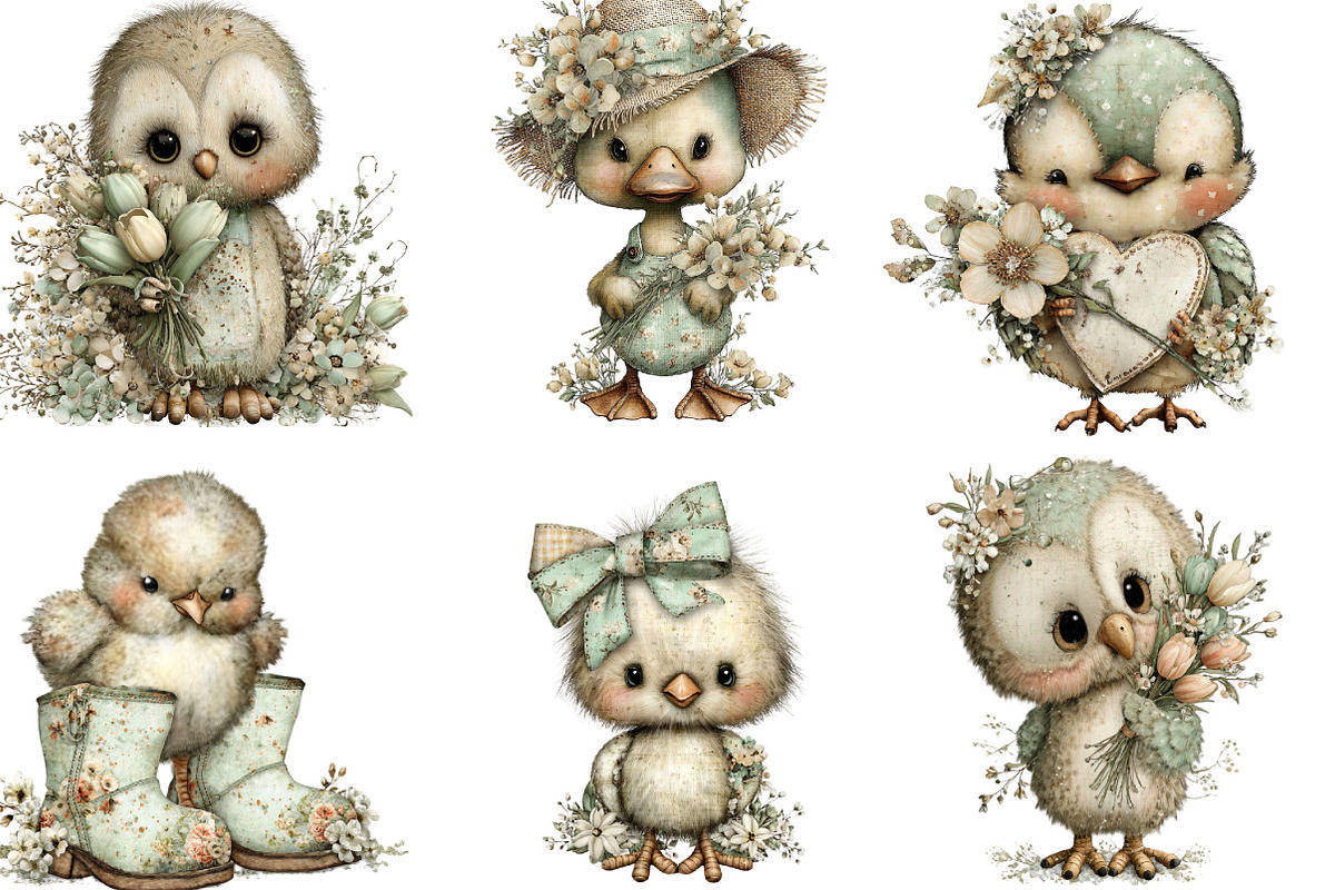 Whimsical Spring Birds Clipart, an Illustration by Designking (Photo 3 of 5)
