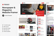 Trendzi - Newspaper Magazine Framer, a Websites & App Template by peterdraw (Thumbnail 1 of 5)
