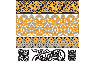 Oriental style ornament elements., an Illustration by piter.goskov
