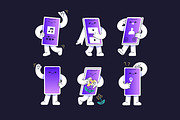 Mascot of mobile phone set, cards, a Technology Illustration by PaperTrident (Thumbnail 3 of 4)