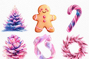 Chic Neon Pink Christmas Clipart, an Illustration by Craft Nest (Thumbnail 4 of 6)