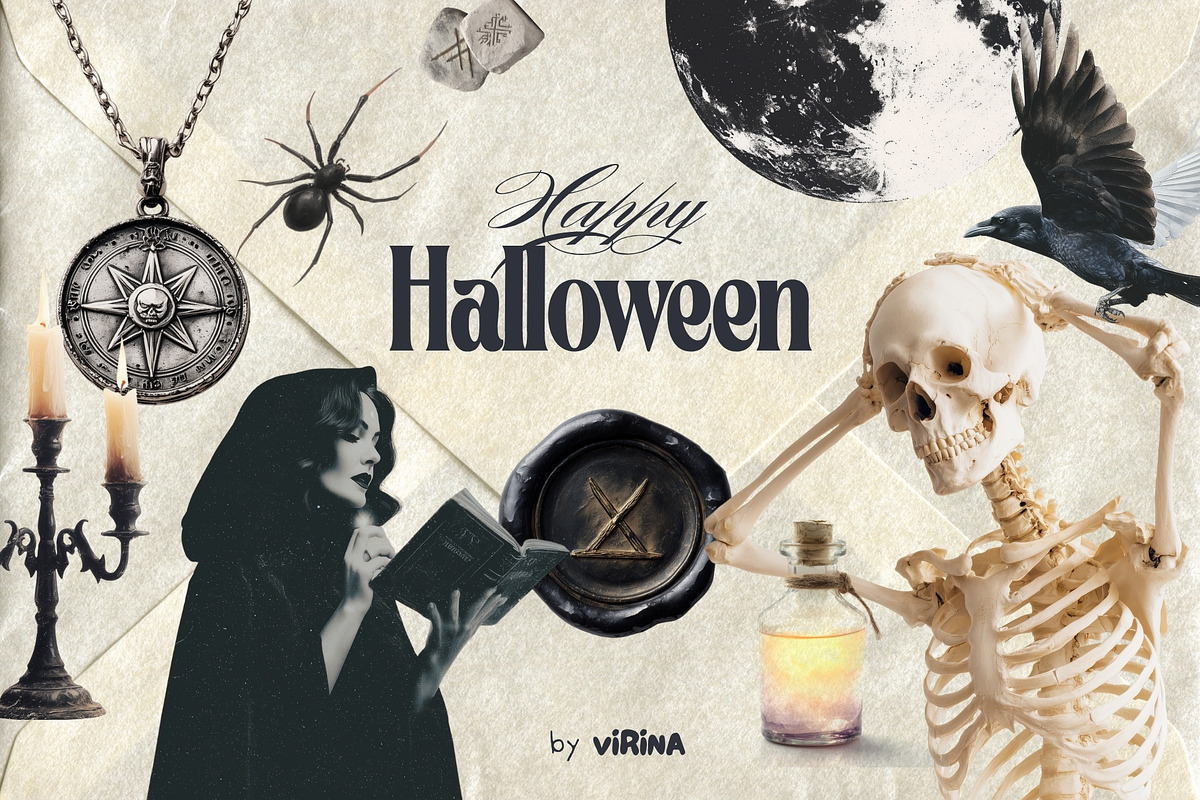 Halloween mystery - collage pack, an Object Graphic by VirinaDesign (Photo 2 of 10)