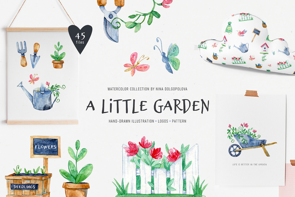 A Little Garden. Watercolor kit, an Object Graphic by NiKO (Photo 1 of 10)