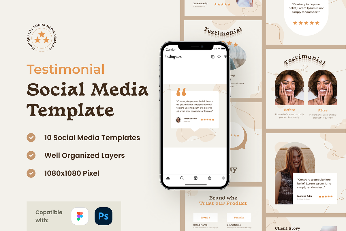Testimonial - Social Media Template, a Social Media Template by GoTemp (Photo 1 of 3)