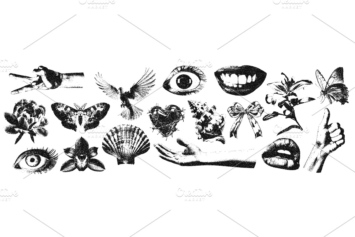 Romantic vintage elements with, an Object Illustration by Simple Patterns