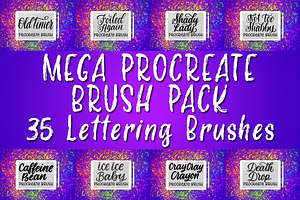 35 Procreate Brushes Mega Bundle