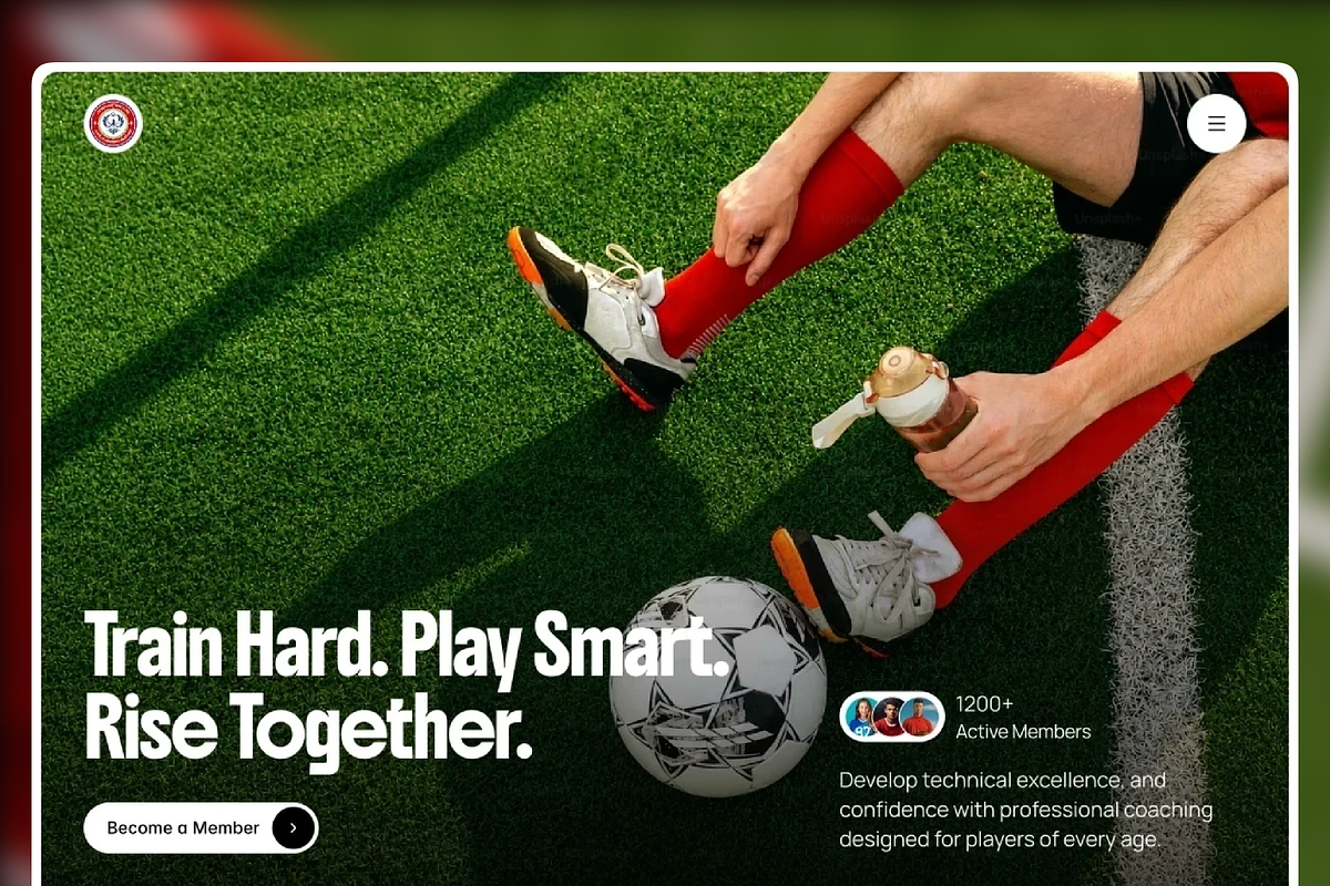 Sports Website Framer Template, a Landing Page Template by Hammad Arif (Photo 1 of 2)