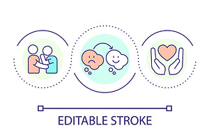 Giving emotional support loop concep, an Outline Icon by IMG Visuals