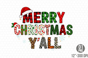 Retro Merry Christmas y'all PNG, an Illustration by Designking (Thumbnail 1 of 4)