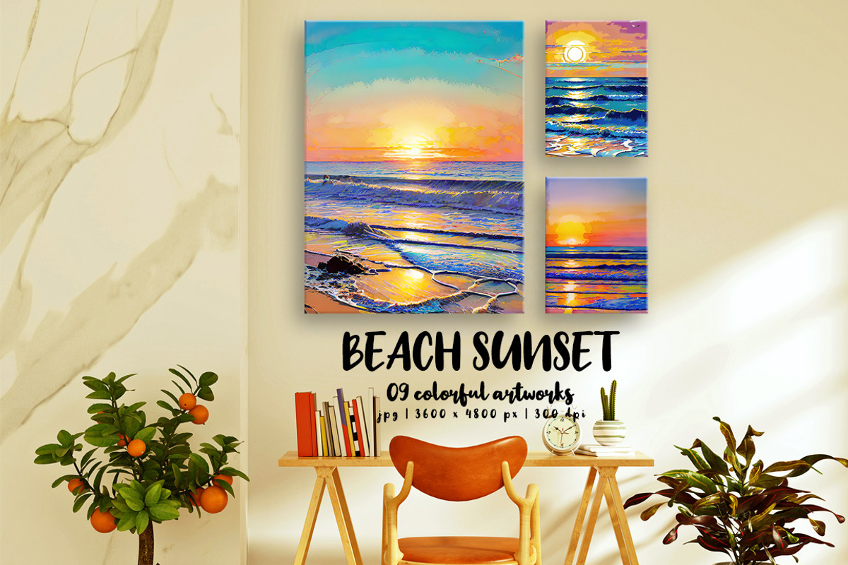 Beach Sunset, a Decorative Illustration by Digital Art Creations (Photo 6 of 7)