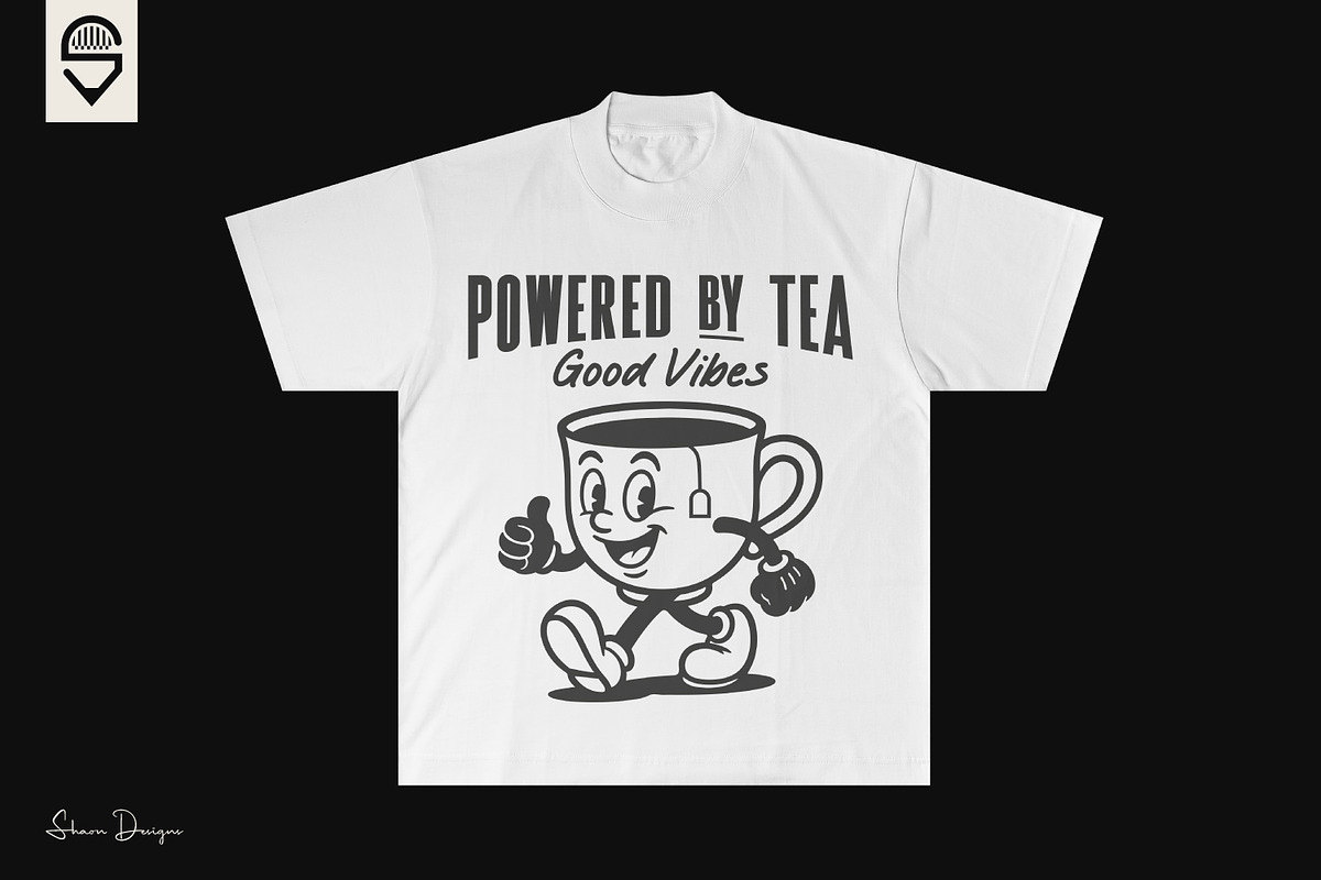 Tea Cup Retro Character T-shirt, a Graphic by shaondesigns (Photo 2 of 4)