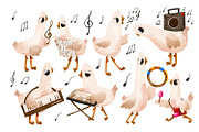 Cute Musical Geese Clipart Set, an Animal Illustration by the_myro (Thumbnail 1 of 12)