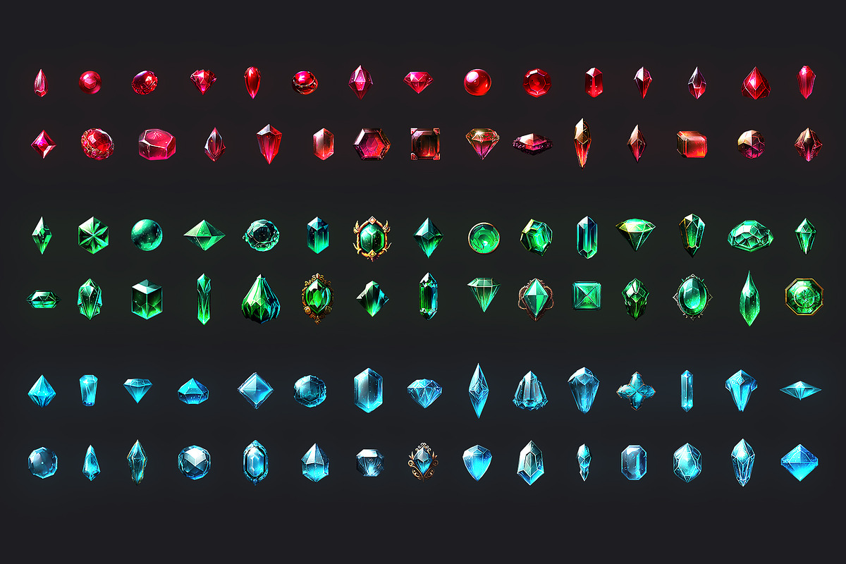 RPG Game Magic Gems Icons Set, a Graphic by Marabu Textures Store (Photo 2 of 2)