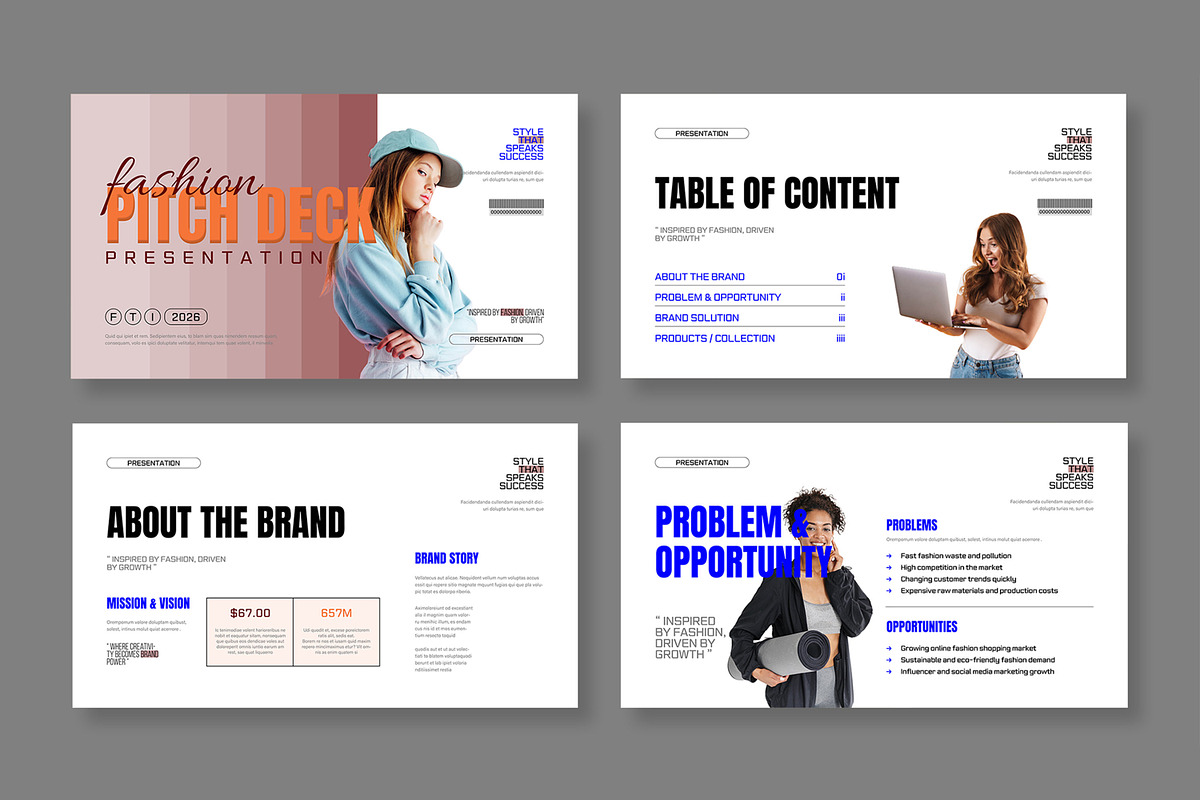 Fashion Pitch Deck Presentation, a Presentation Template by MightyDesign (Photo 2 of 7)