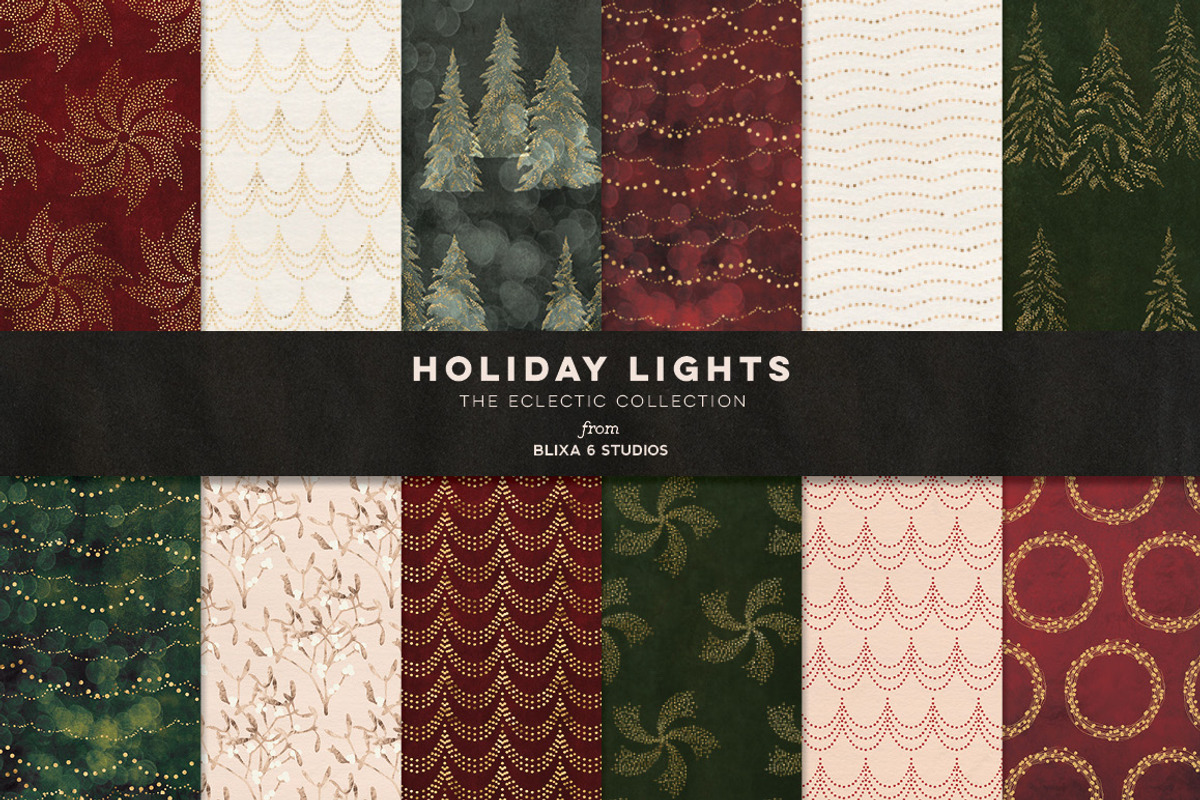 Holiday Lights: Digital Backgrounds, a Pattern Graphic by Blixa 6 Studios (Photo 1 of 4)