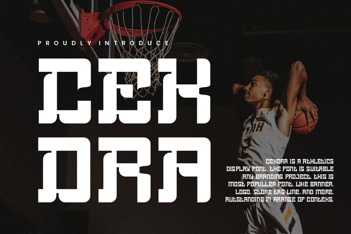 Cekora - Athletics Font, a Serif Font by QR Design Studio (Photo 1 of 6)