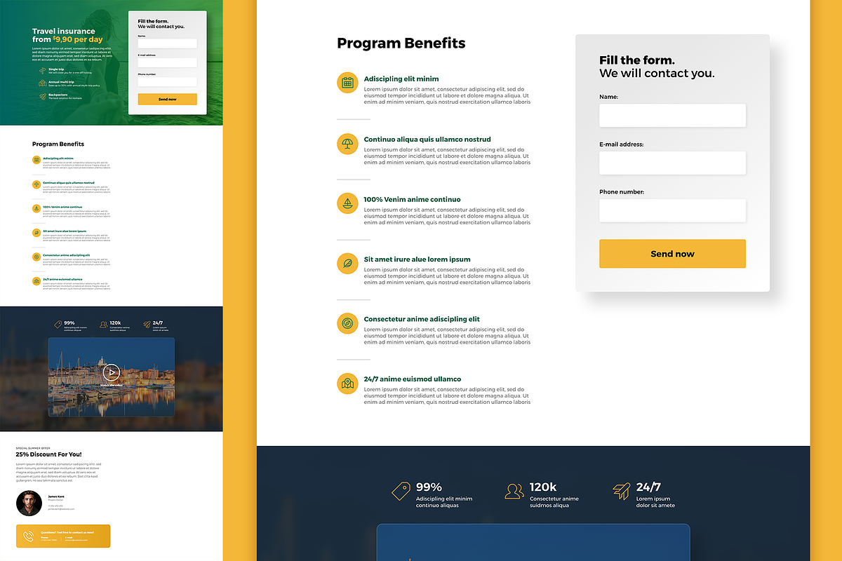 Landing Page Template (Adobe XD), a Landing Page Template by Better Be a Designer (Photo 3 of 5)
