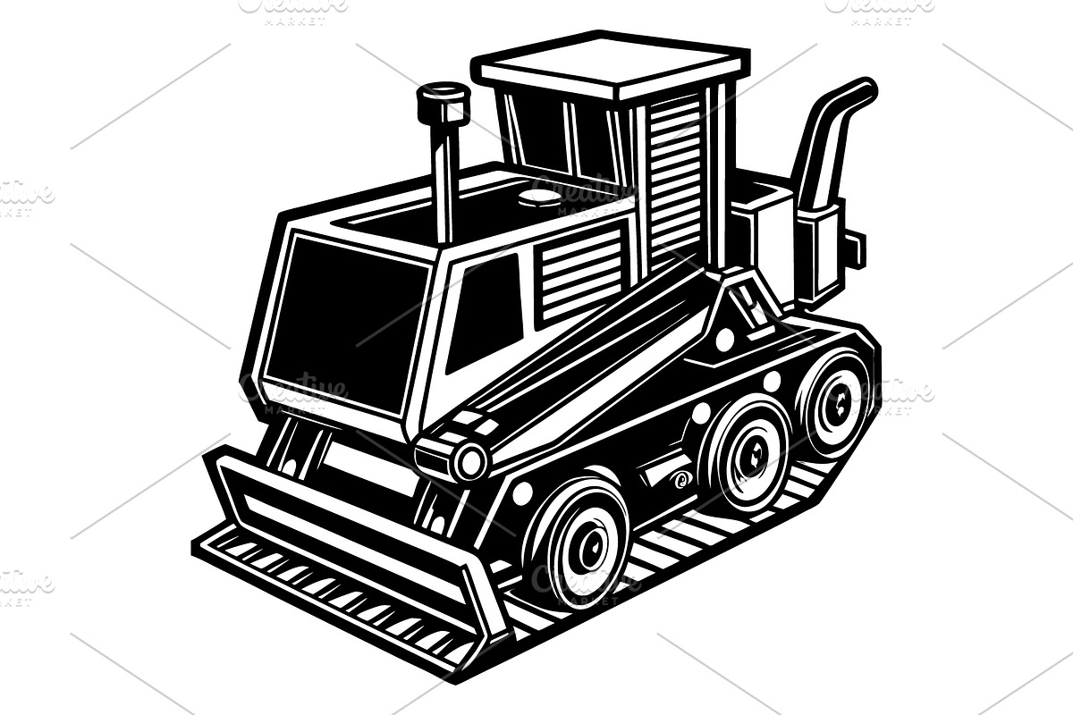 Asphalt milling machine, an Illustration by Mark1987